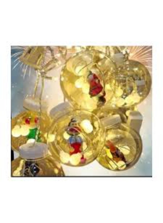 Ramadan character globe light curtain with transparent bulbs—3.5 meters long with warm yellow lighting and baby-warm bulbs. Perfect for decorating your home or balcony with a heart-stealing festive touch - Image 5